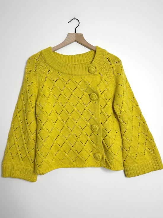 Frances Valentine Sweaters - Frances Valentine Wool Diamond Weave Cardigan